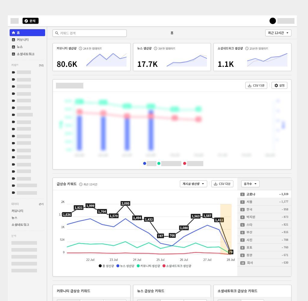 소셜 미디어 모니터링 (비공개 프로젝트)